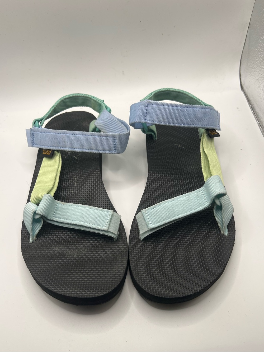 Teva Kids Strappy Sandals in Light Blue, Mint and Black